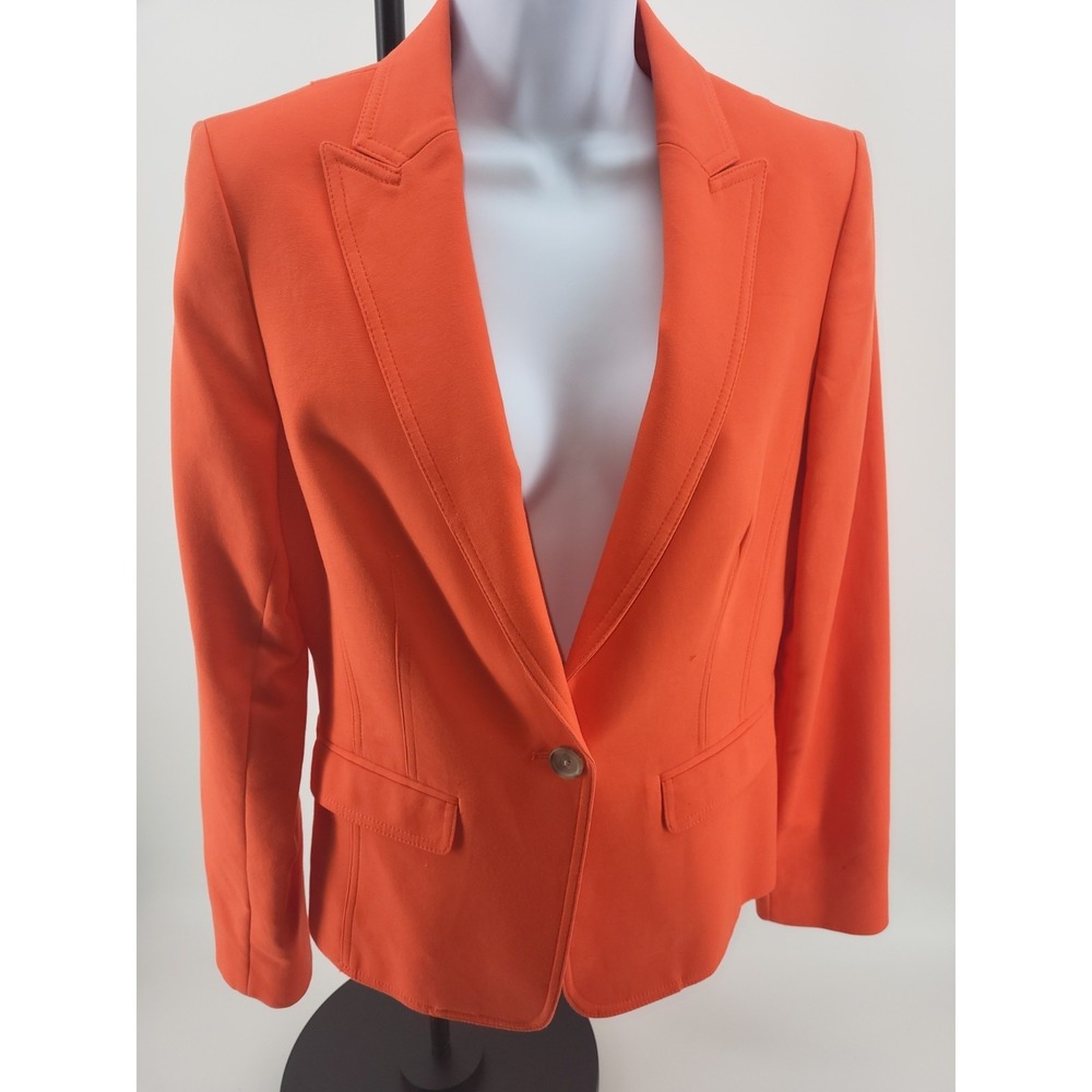 Anne Klein Orange Blazer SIZE 6 Pockets w Button‎